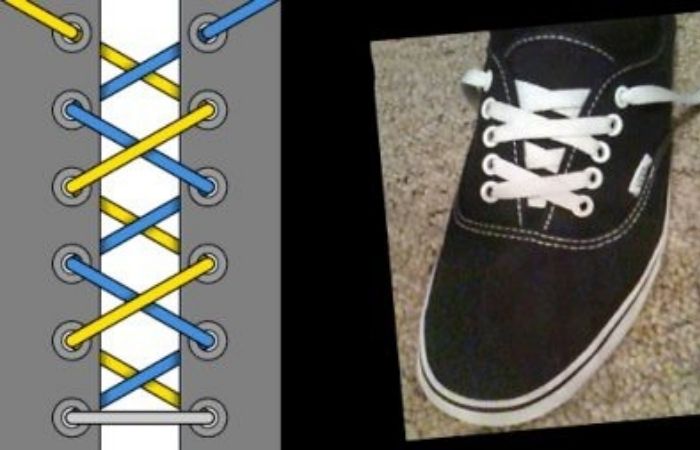 как зашнуровать длинные шнурки чтобы стали короче