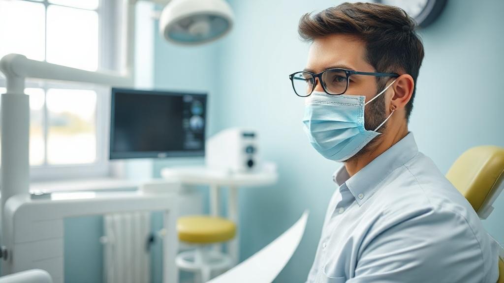 a man in a dental clinic a man in a dental clinicфото